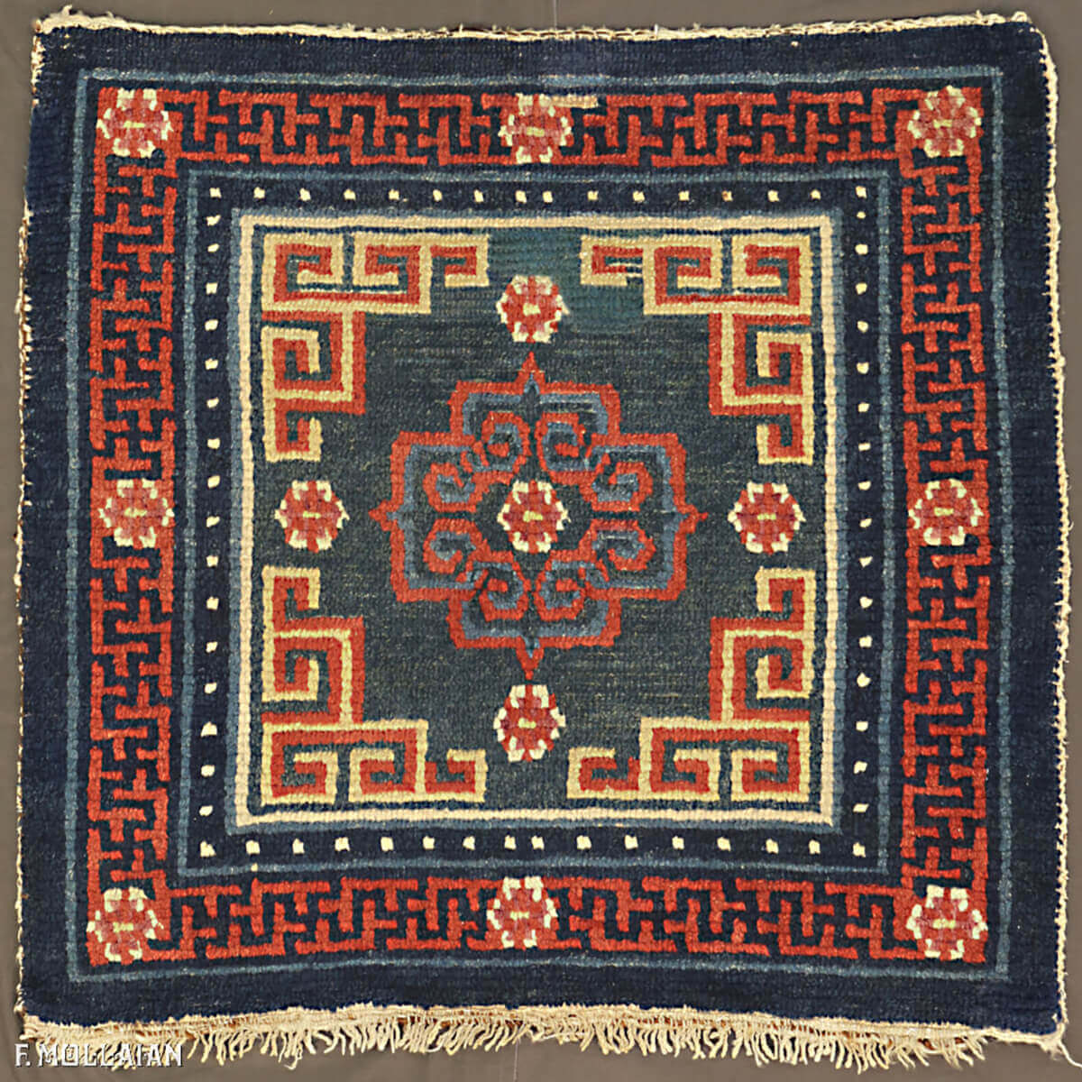 Antique Tibetan Rug (79x72 cm)